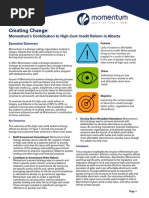 Creating Change Momentums Contribution To High Cost Credit Reform in Alberta Web