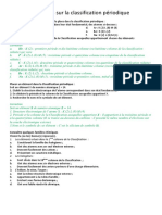 Exercices Sur La Classification Periodique