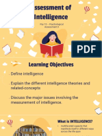 Assessment of Intelligence: Psy 13 - Psychological Assessment II