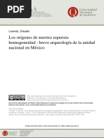 Los Origenes de Nuestra Supuesta Homogeneidad: Breve Arqueología de La Unidad Nacional en México