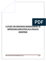 A Study On Grivence Management in Improving Employees in A Privete Enterprise