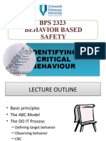 Lecture 9 Behaviour Based Psychology - Identifying Critical Behavior