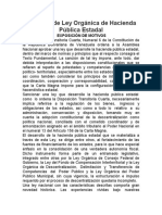 Proyecto de Ley Orgánica de Hacienda Pública Estadal