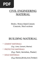 Civil Engineering Material: Bricks, Stones, Sand, Cement, Concrete, Steel Sections