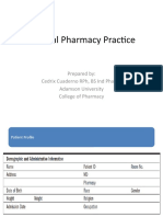 Clinical Pharmacy Practice: Prepared By: Cedrix Cuaderno RPH, Bs Ind Pharm. Adamson University College of Pharmacy