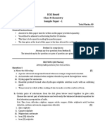 ICSE Board Class X Chemistry Sample Paper - 1: Time: 2 Hrs Total Marks: 80 General Instructions