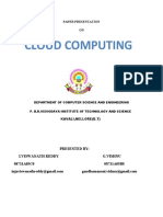 Cloud Computing: Paper Presentation ON