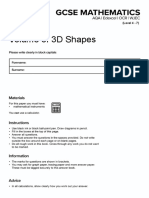 Volume of 3D Shapes Questions MME