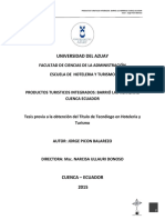 Universidad Del Azuay: Productos Turisticos Integrados: Barrio Las Herrerias Cuenca Ecuador Autor: Jorge Picón Balarezo