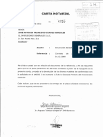 Carta Notarial N.° 0255 - 13 ABR 2012 de APARICIO ZEGARRA A CHÁVEZ GONZALES (9 Págs.)