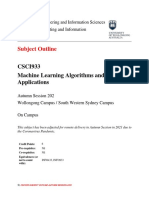 CSCI933 Machine Learning Algotithms and Applications