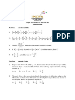 Sample Practice Set For 2017 IMOYA Junior Division Part One. Calculation Skills