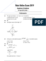 JEE Main Online Exam 2019: Questions & Solutions