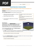 Student Exploration: Greenhouse Effect