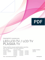 Led LCD TV / LCD TV Plasma TV: Owner'S Manual