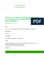 What Are The Basic Troubleshooting Steps For The Smart-UPS SMT1000RM2U / SMT1500RM2U ?