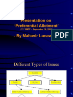 Presentation On Preferential Allotment' - by Mahavir Lunawat