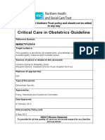 Critical Care in Obstetrics Guideline: NHSCT/12/515