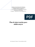 Plan de Intervencion para Adulto Mayor.