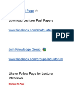 Botany Lecturer Past Papers SPSC PDF