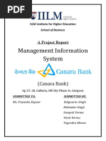 Management Information System: (Canara Bank)