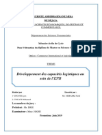 Développement Des Capacités Logistiques Au Sein de l'EPB