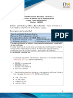 Guía de Actividades y Rúbrica de Evaluación - Tarea 2 - Sistemas de Numeración y Simplificación de Funciones Lógicas