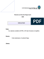 Contratos Asociativos de UTE y ACE en Los Concursos - Argentina