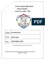 First Form Mathematics Module 1