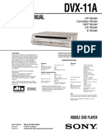 Sony DVX-11A Service Manual (P.N. - 987735203)