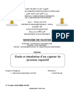 Etude Et Simulation D'un Capteur de Pression Capacitif