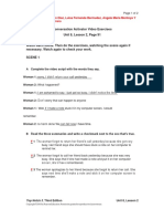 Conversation Activator Video Exercises Unit 8, Lesson 2, Page 91