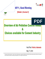 Overview of Air Pollution Control Needs & Choices Available For Cement Industry