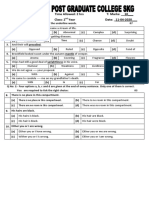 Paper English 2nd Year Test