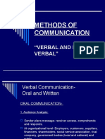 Methods of Communication: "Verbal and Non-Verbal"