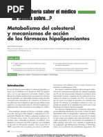 Metabolismo de Colesteros y Mecanismo de Accio de Los Farmacos Hipolipemiantes Ultimo