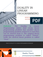 Duality in Linear Programming