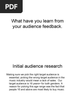 What Have You Learn From Your Audience Feedback