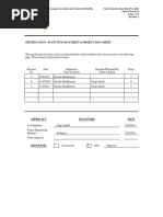 Specification - Plant Site Data Sheet & Project Data Sheet