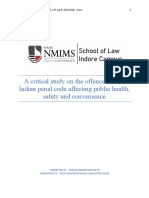 A Critical Study On The Offences Under Indian Penal Code Affecting Public Health, Safety and Convenience