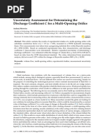 Applied Sciences: Uncertainty Assessment For Determining The Discharge Coe