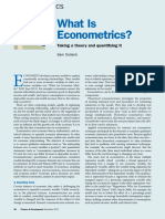 What Is Econometrics?: Taking A Theory and Quantifying It