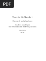 Universit e Aix Marseille 1 Master de Math Ematiques Analyse Num Erique Des Equations Aux D Eriv Ees Partielles