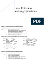 Journal Entries in Merchandising Operations