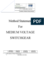 Method Statement For Medium Voltage Switchgear