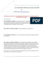 Debate en La Cámara de Diputados de La Ley de Democratización de La Representación Política, La Transparencia y La Equidad Electoral