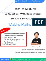 Chapter - 9 Mixtures: 80 Questions With Hand Written Solutions by Nakul Sir