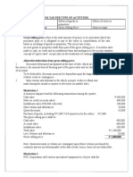 Basis of Business Tax Per Type of Activities