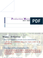 Roduction Anagement: Unit 9 - Waste Management