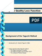 Taguchi Quality Loss Function